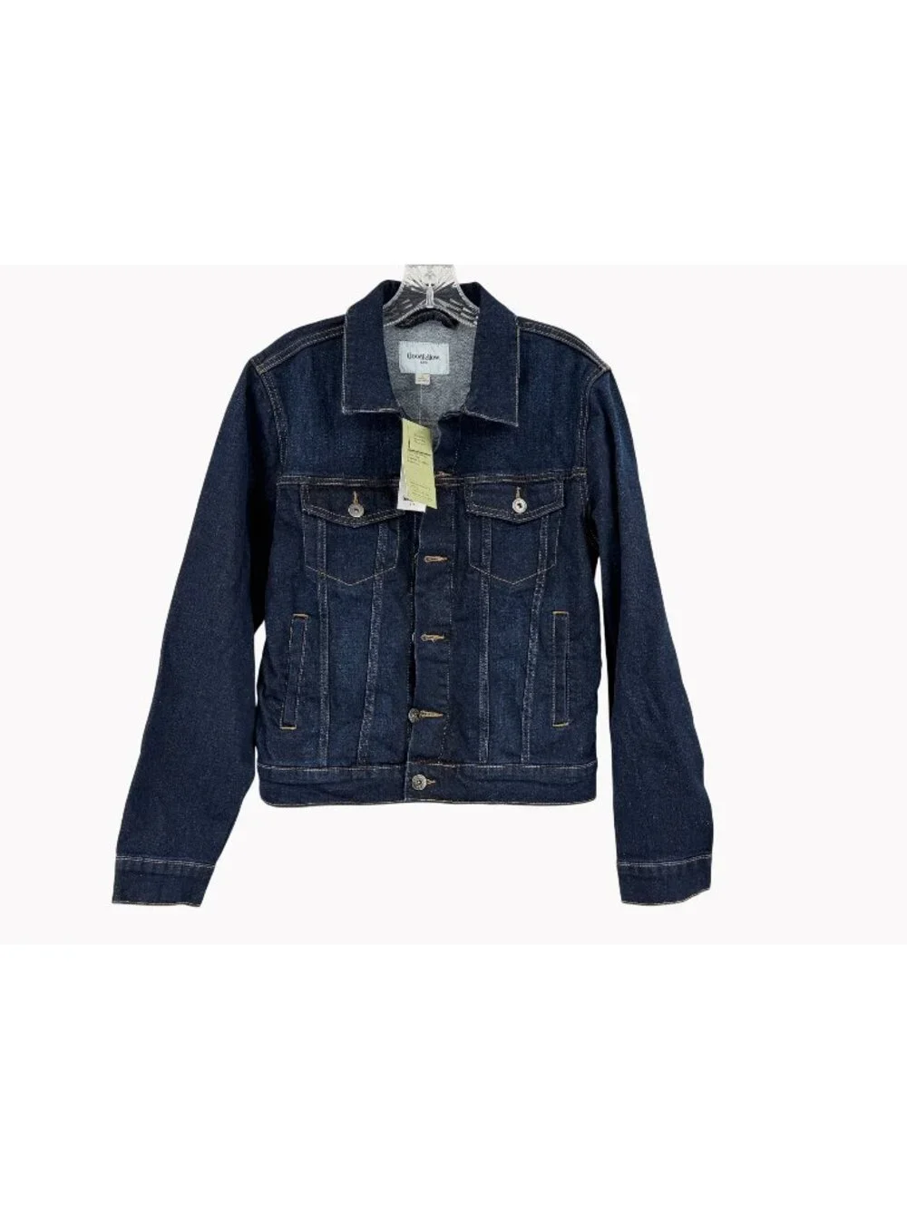 Goodfellow Co Womens Small Dark Wash Denim Jacket Cotton Blend New with tags - Picture 1 of 10
